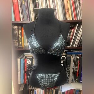 Sparkling Silver Sequin Bikini